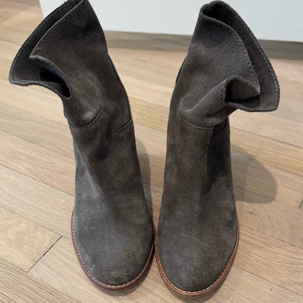 Women's Suede Ankle Boots - Gray